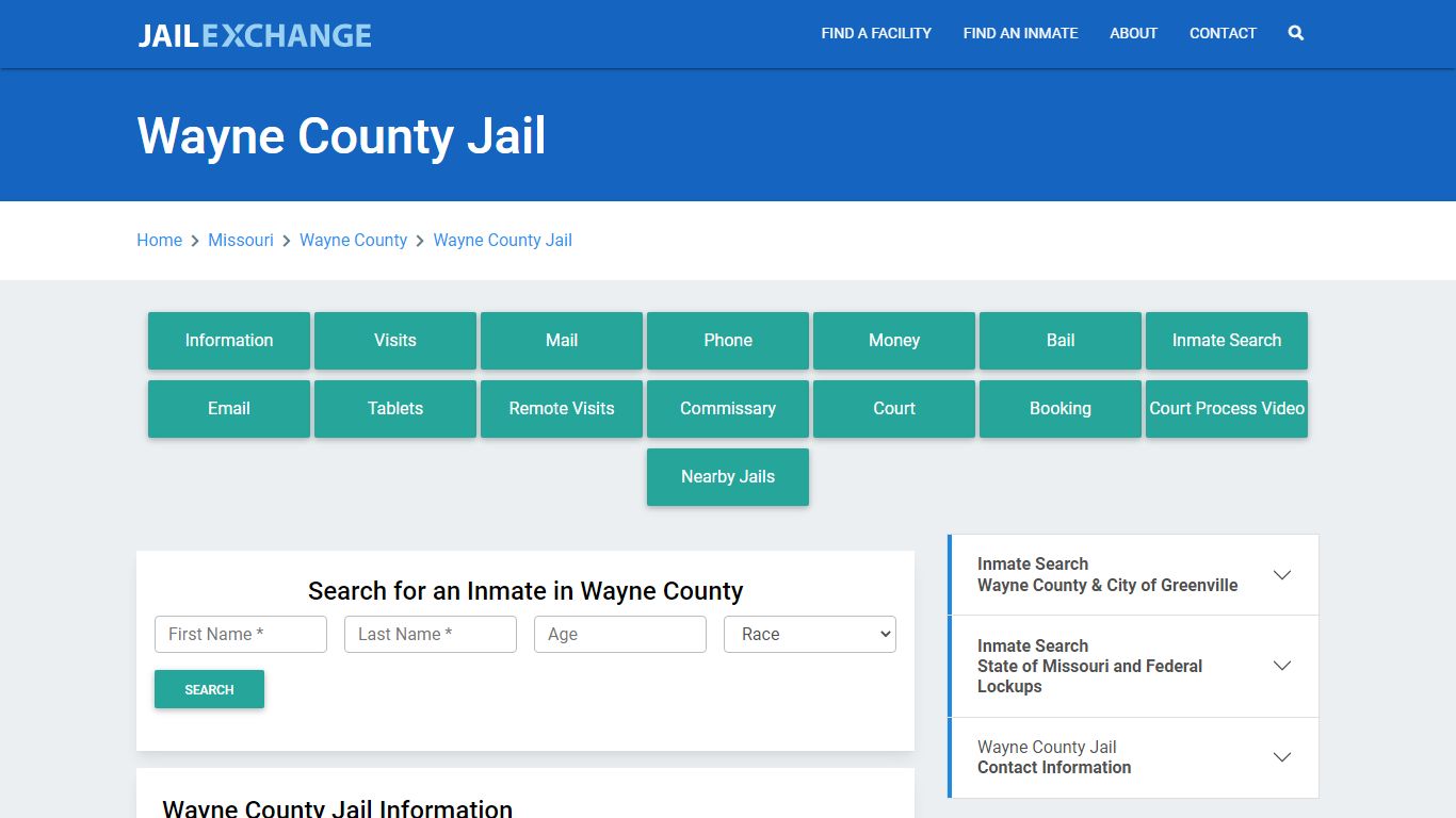 Wayne County Jail Roster Lookup, MO, Inmate Search